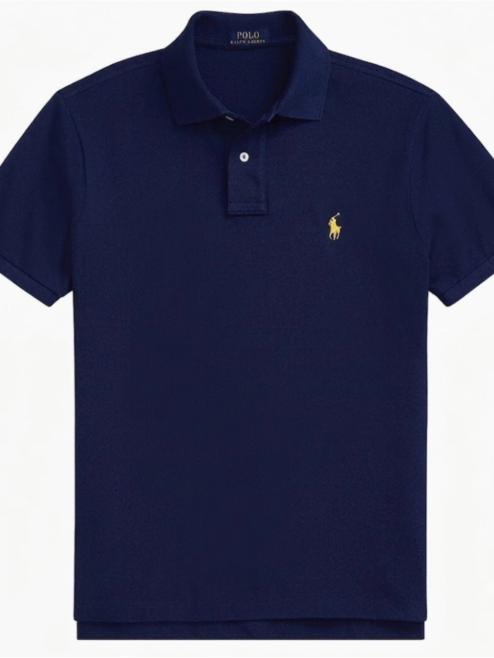 Polo by Ralph Lauren Navy Polo with Yellow Pony Embroidery